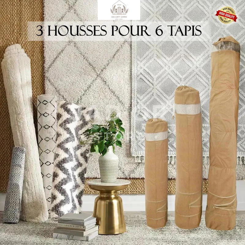pack 3 housses extensibles pour 6 tapis